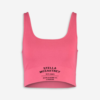 Pink Seamless Ribbed Crop Top  - Image 1 - please select to enlarge image