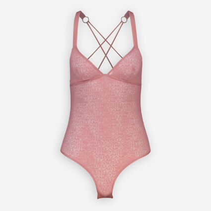 Pink Monogram Bodysuit - Image 1 - please select to enlarge image