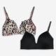 Two Pack Nude & Black Padded Bras - Image 1 - please select to enlarge image