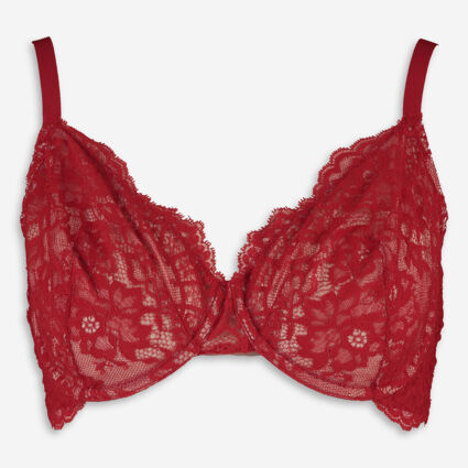 Red Belle Fleur Full Cup Bra - Image 1 - please select to enlarge image