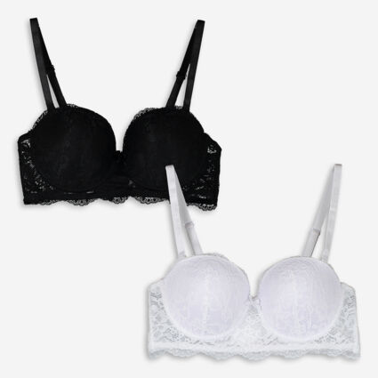 Black & White Lace Bra Set - Image 1 - please select to enlarge image