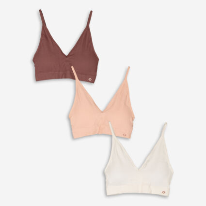 Multicolour Three Pack Bralette Set - Image 1 - please select to enlarge image