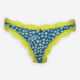Petrol Blue Ditsy Floral Thong  - Image 1 - please select to enlarge image