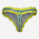 Petrol Blue Ditsy Floral Thong  - Image 2 - please select to enlarge image
