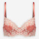 Pink & White Wired Lace Bra  - Image 1 - please select to enlarge image