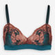 Brown & Teal Lace Bralette - Image 1 - please select to enlarge image
