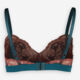 Brown & Teal Lace Bralette - Image 2 - please select to enlarge image