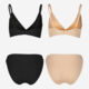 Black & Nude Four Piece Lingerie Set - Image 2 - please select to enlarge image