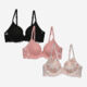 Three Pack Assorted Lace Underwired Padded Bra - Image 1 - please select to enlarge image