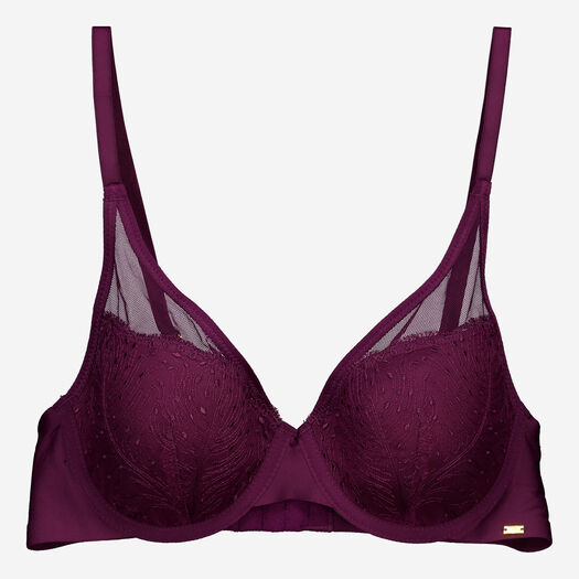 Dunkelvioletter BH mit Spitze - Bild 1 - bitte auswählen, um das Bild zu vergrößern