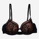 Schwarzer Full-Coverage-Spitzen-BH mit Blumenmuster - Bild 1 - bitte auswählen, um das Bild zu vergrößern