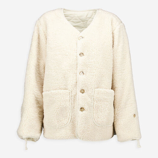 Cream Reversible Borg Quilted Jacket - Image 1 - please select to enlarge image