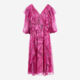 Pink Abstract Motif Midi Dress - Image 1 - please select to enlarge image