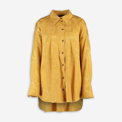 Yellow Satin Chain Oversized Shirt - Image 1 - please select to enlarge image