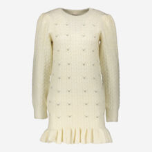 Cream Embellished Cable Knit Dress