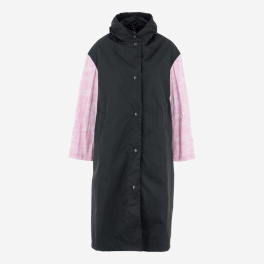 Black & Pink Long Trench Coat - Image 1 - please select to enlarge image