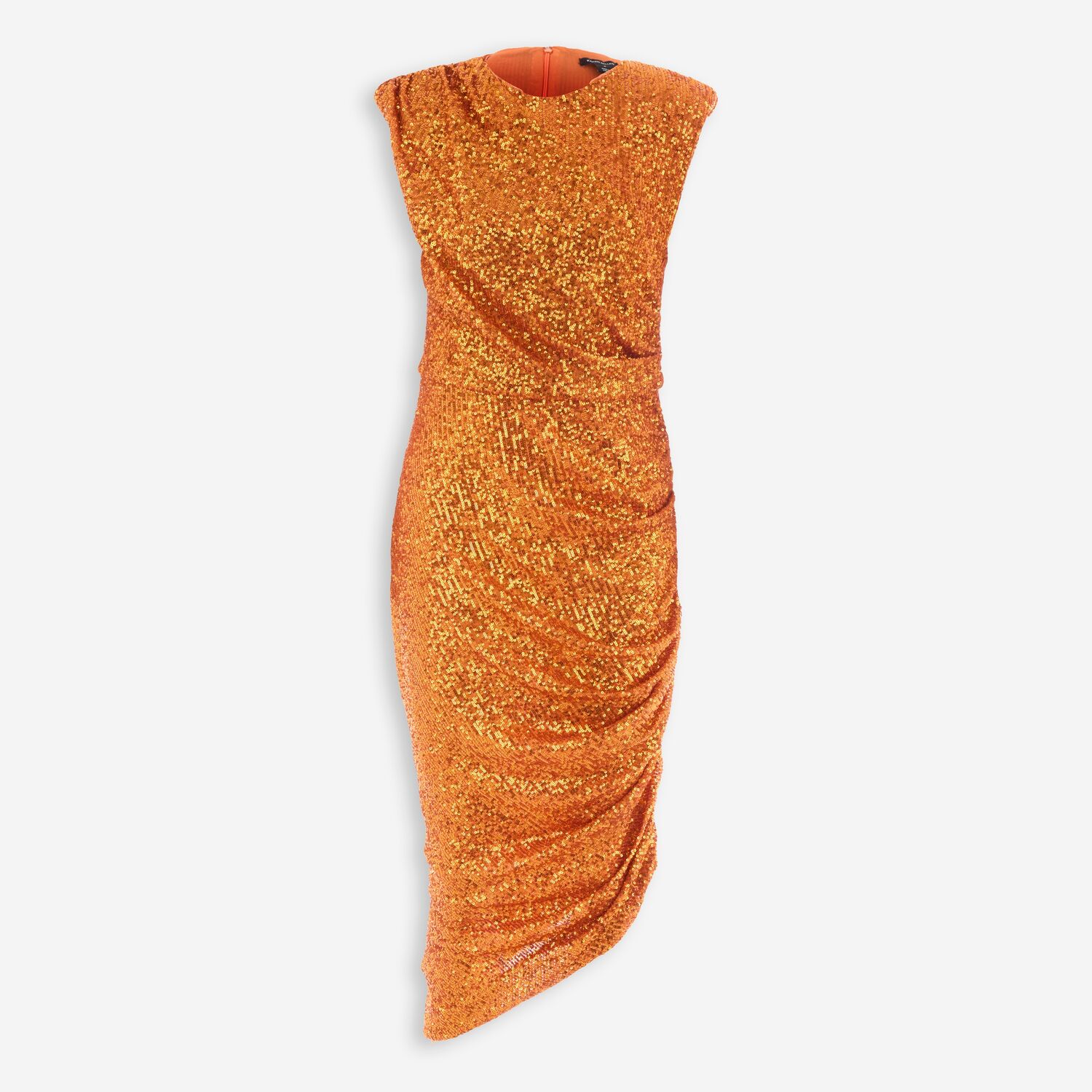 Orange Ruched Sequin Dress (81% off)