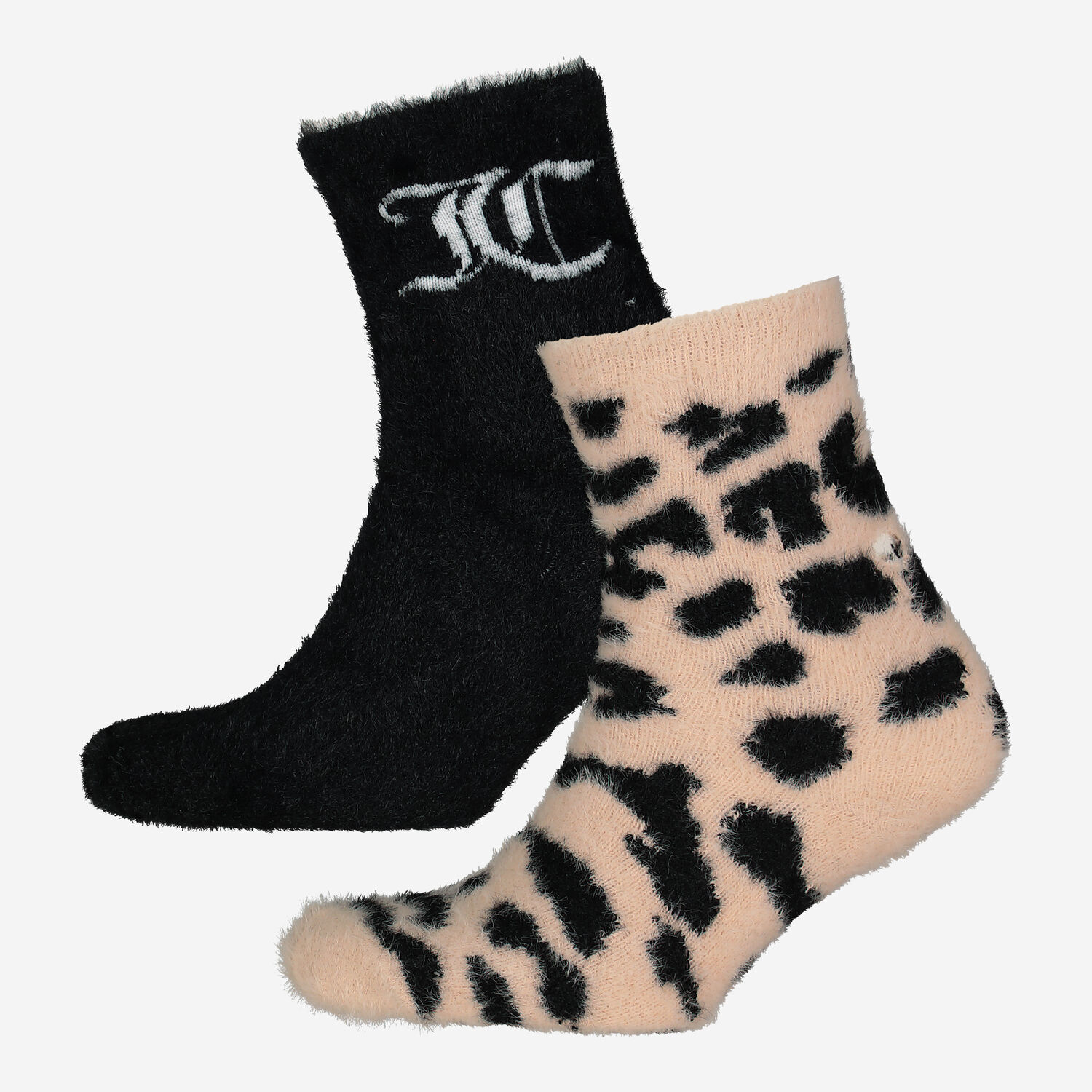 Two Pack Black Multi Fluffy Socks TK Maxx UK - Main Image