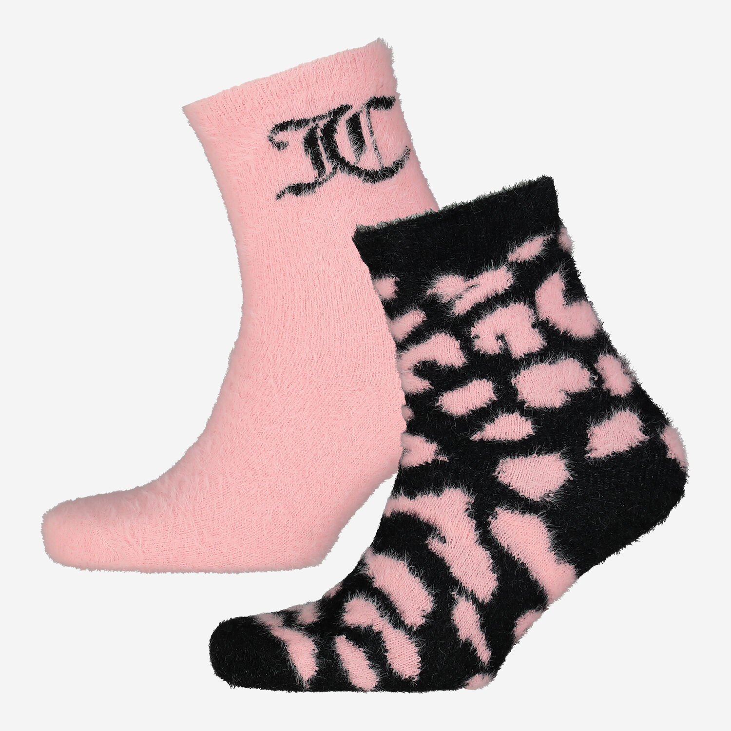 Two Pack Pink Leopard Fluffy Socks TK Maxx UK