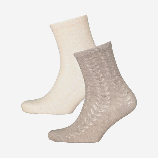 Two Pack Cream & Beige Socks with Cashmere - Image 1 - please select to enlarge image