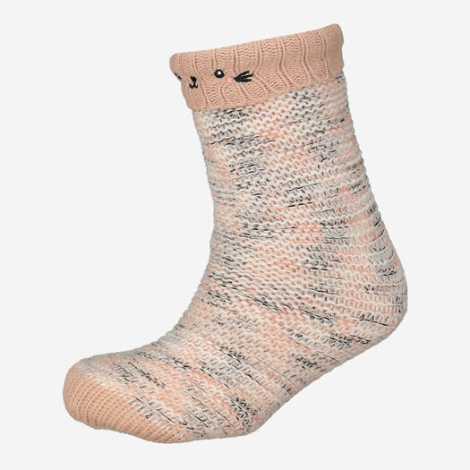 Beige Knit Cat Socks - Image 1 - please select to enlarge image