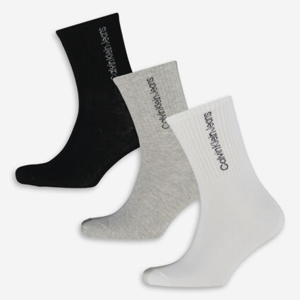 Three Pack Multicoloured Crew Socks - Image 1 - please select to enlarge image