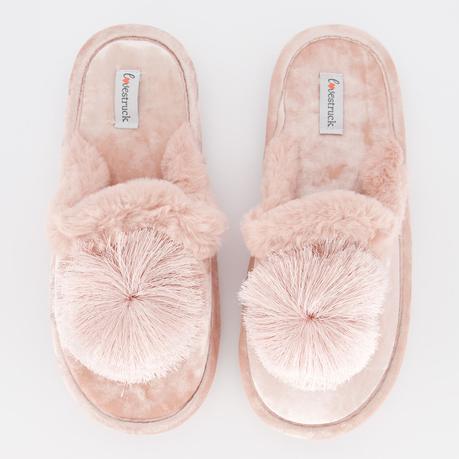 Soft Pink Pom Pom Slippers - TK Maxx UK