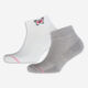 Two Pack Grey & White Compression Quarter Socks - Image 1 - please select to enlarge image