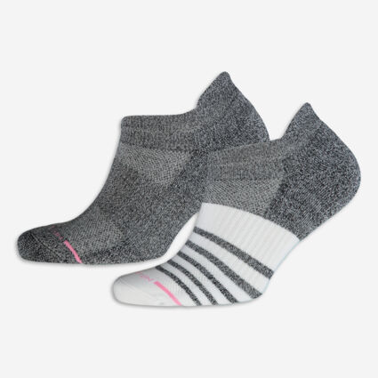 Two Pack Grey & White Compression Ankle Socks - Image 1 - please select to enlarge image