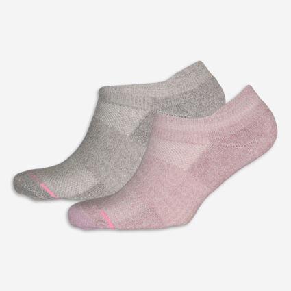 Two Pack Pink & Grey Compression Ankle Socks - Image 1 - please select to enlarge image