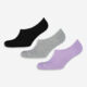 Three Pack Black Grey & Lilac Ultra Low Socks - Image 1 - please select to enlarge image