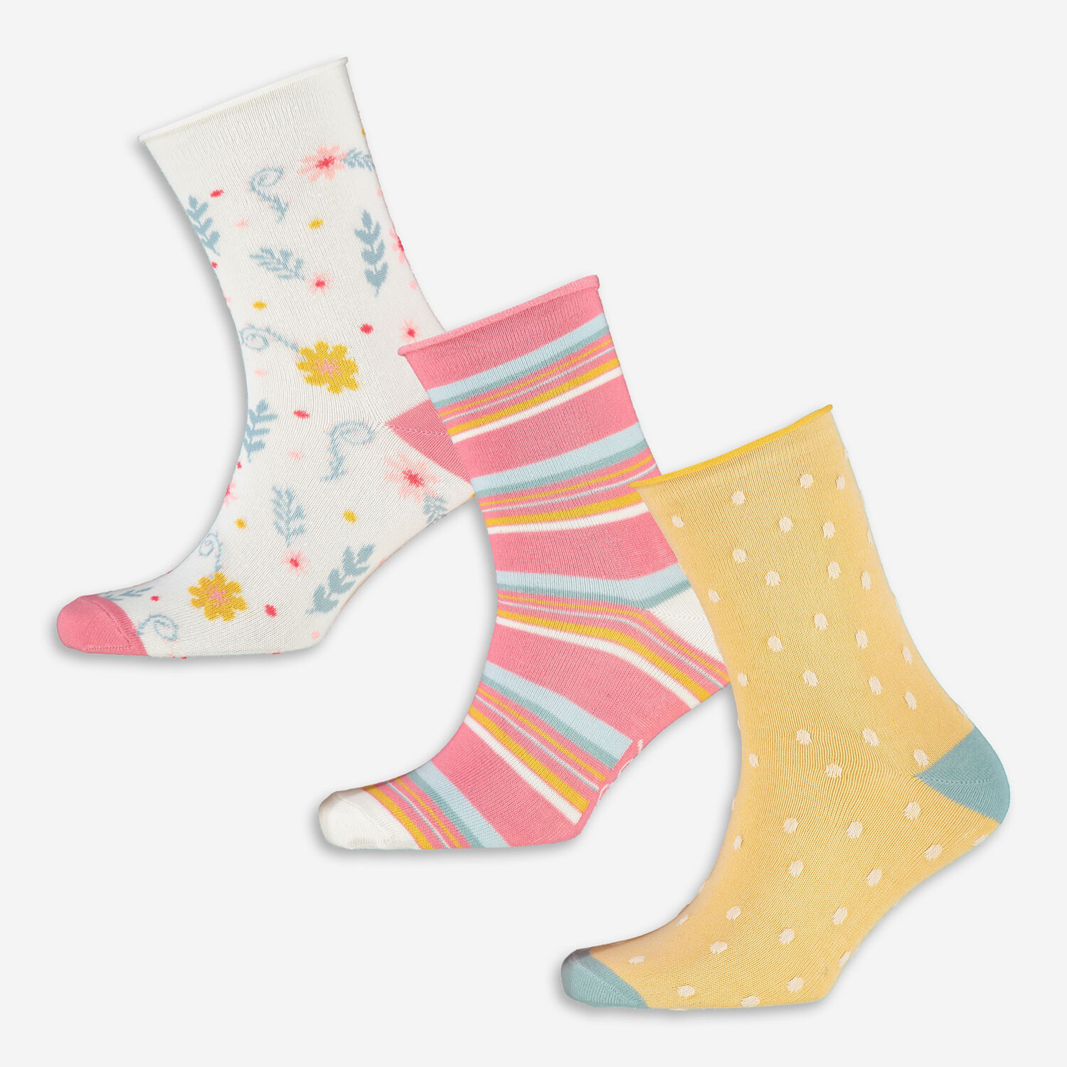 Three Pack Multicolour Wavy Pattern Trainer Socks - TK Maxx UK