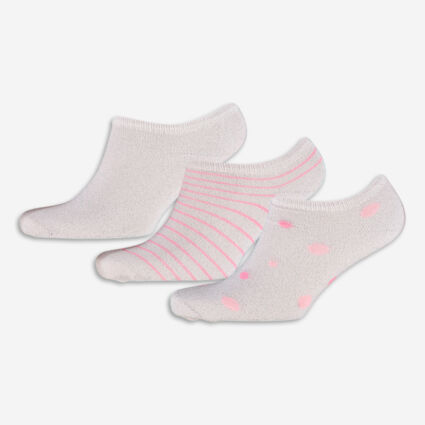 Three Pack Pink Glittery Socks - Image 1 - please select to enlarge image