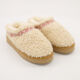 Cream Faux Fur Slippers - Image 2 - please select to enlarge image