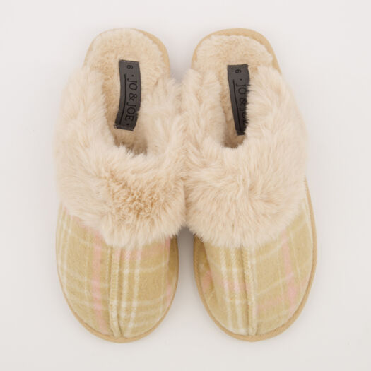 Cream Patterned Slippers - Image 1 - please select to enlarge image