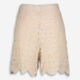 Taupe Crochet High Waist Shorts  - Image 1 - please select to enlarge image