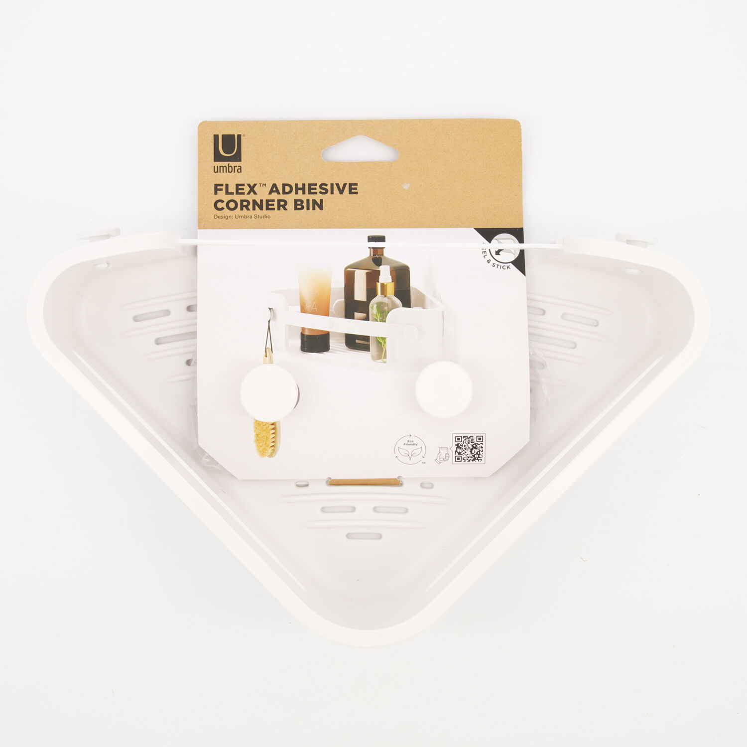 Umbra Flex Adhesive Corner Bin - White