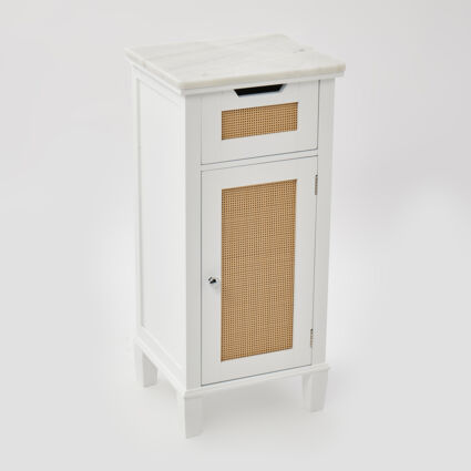 White Marble Storage Cabinet 75x38cm - Image 1 - please select to enlarge image