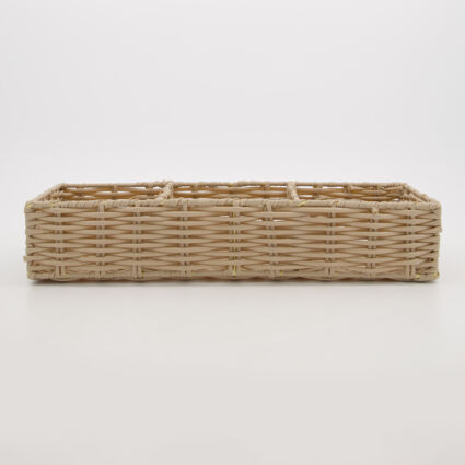 Grey Rattan Divided Tray 8x40cm - Image 1 - please select to enlarge image