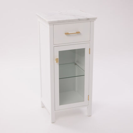 White Marble Storage Cabinet 82x44cm - Image 1 - please select to enlarge image