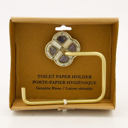 Brass Patterned Toilet Roll Holder - Image 1 - please select to enlarge image