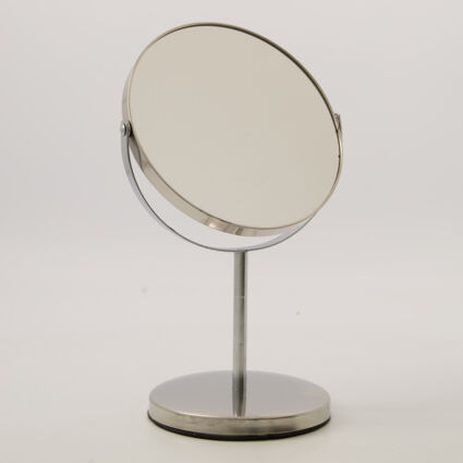 Silver Tone Swivel Table Mirror 28x18cm - Image 1 - please select to enlarge image