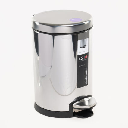 Stainless Steel Round Bathroom Bin 4.5L - Image 1 - please select to enlarge image