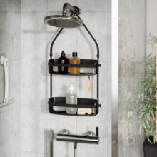 Black Flex Shower Caddy 64.8x33.7cm