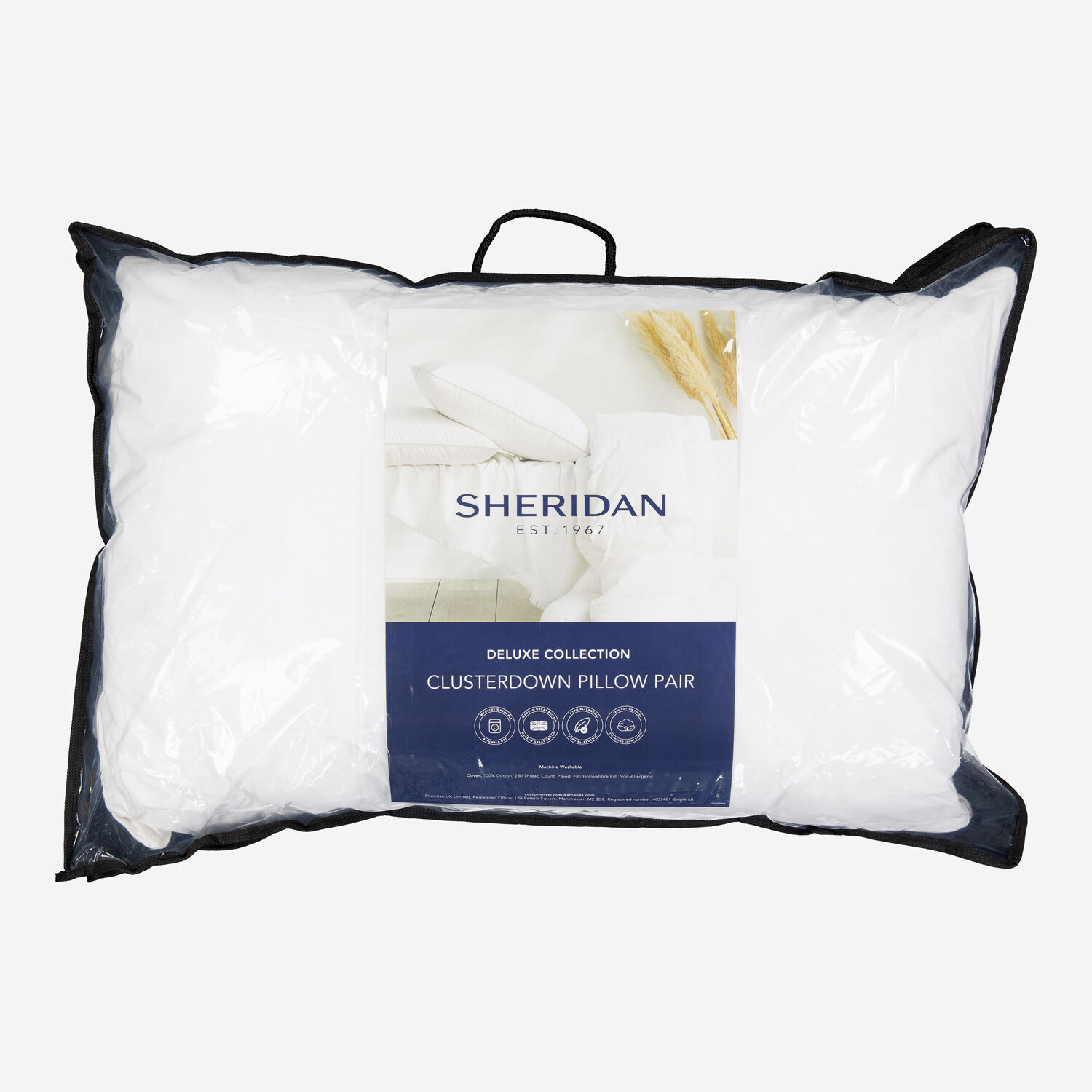 White Clusterdown Pillow Pair 230TC TK Maxx UK - Main Image