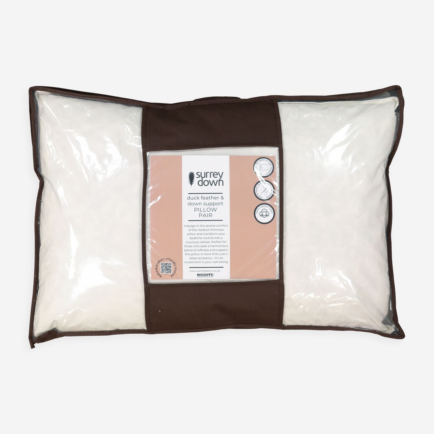 Pillow Pair Duck Down Feather Pillows White Duck Down Feather