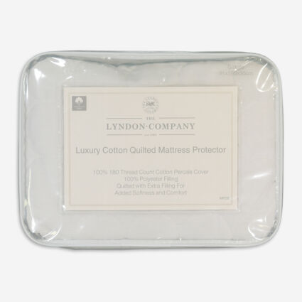 Single Luxury Quilted Mattress Protector 180TC - Image 1 - please select to enlarge image