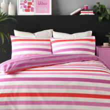 Double Pink Carlson Stripe Duvet Set