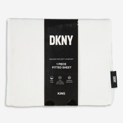 King Size White Fitted Sheet - Image 1 - please select to enlarge image
