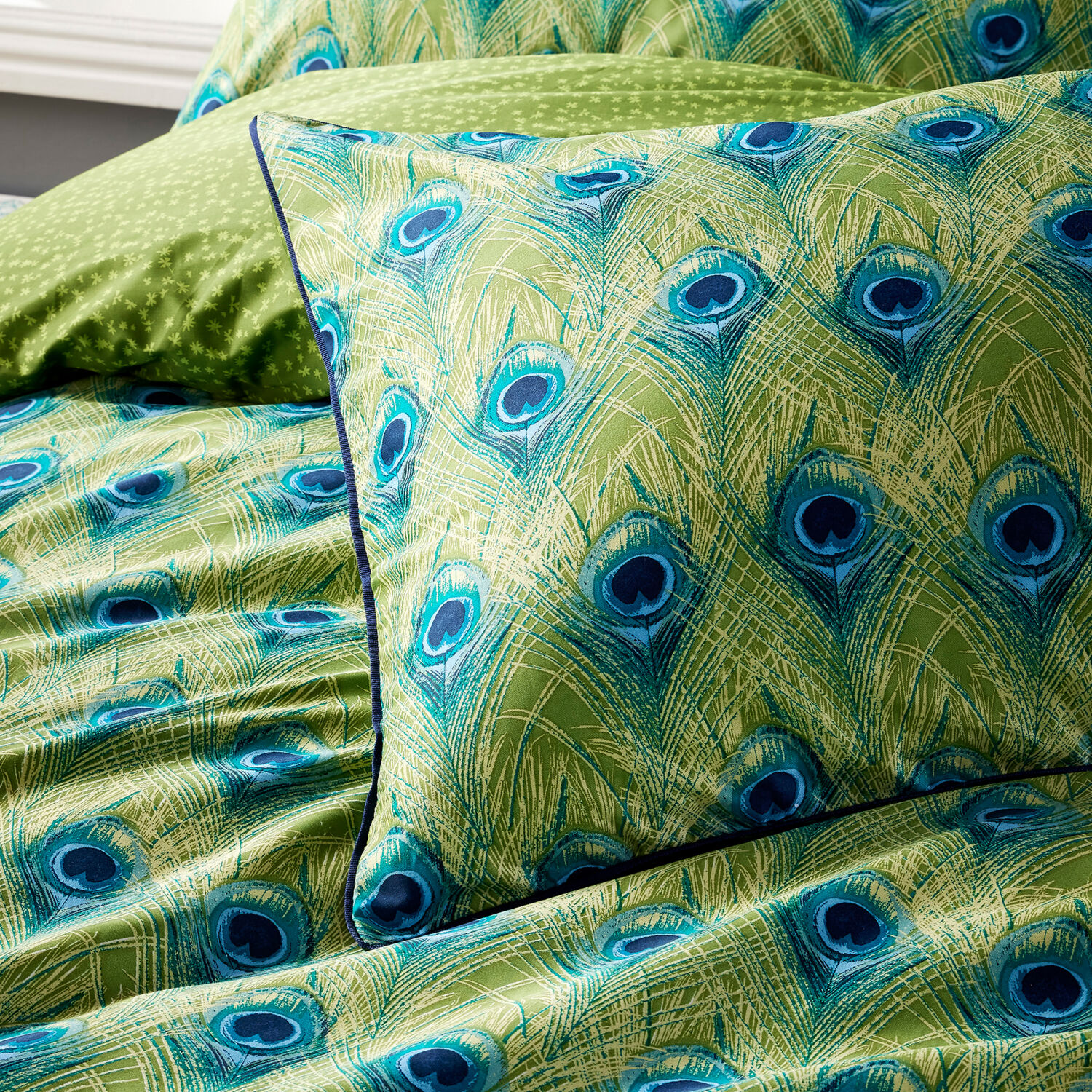 Superking Green Peacock Duvet Cover Set 200TC TK Maxx UK